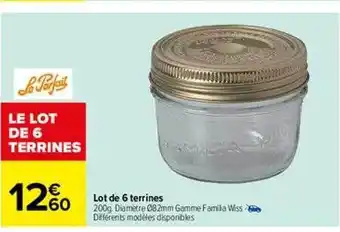 Carrefour Lot de 6 terrines le parfait offre