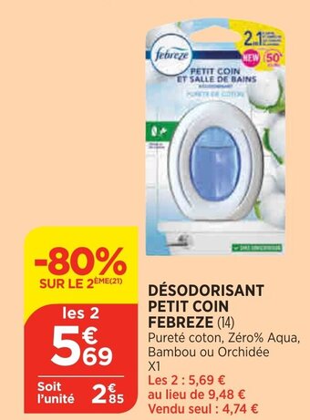 Bi1 Désodorisant petit coin FEBREZE offre