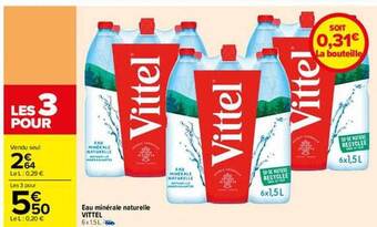Carrefour Eau minérale naturelle vittel offre