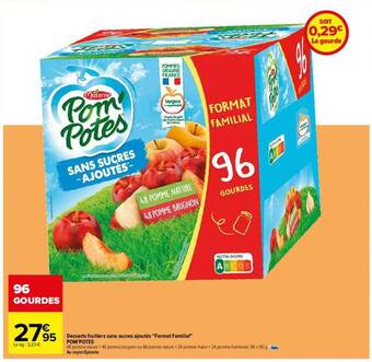 Carrefour Desserts fruitiers sans sucres ajoutés offre