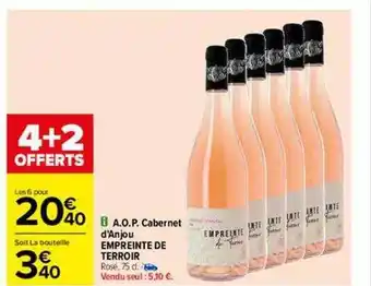 Carrefour A.o.p. cabernet d'anjou empreinte de terroir offre