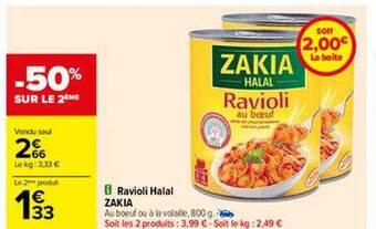 Carrefour Ravioli halal zakia offre
