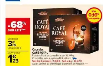 Carrefour Capsules café royal offre