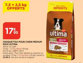 Bi1 Croquettes pour chien medium maxi ULTIMA offre