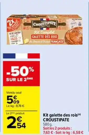 Carrefour Market Kit galette des rois croustipate offre