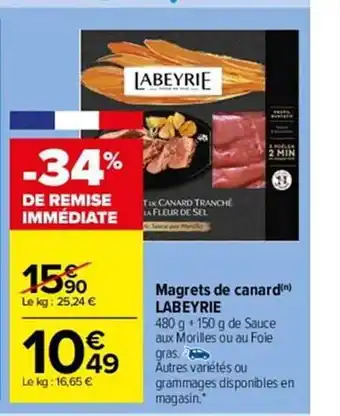 Carrefour Market Magrets de canard labeyrie offre