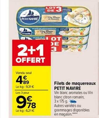Carrefour Market Filets de maquereaux petit navire offre