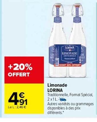 Carrefour Market Limonade lorina offre