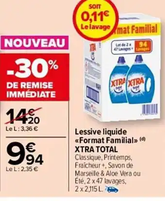 Carrefour Market Lessive liquide «format familial» xtra total offre