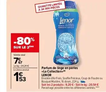 Carrefour Market Parfum de linge en perles «la collection» lenor offre