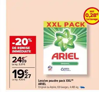 Carrefour Market Lessive poudre pack xxl ariel offre