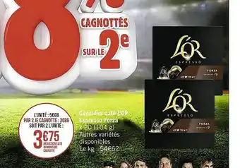 Casino Supermarchés Capsules café l'or espresso forza offre
