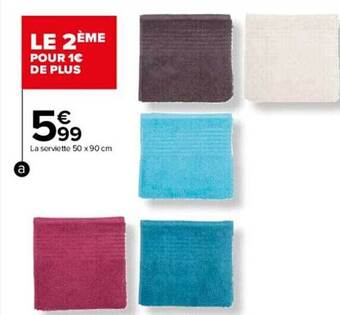 Carrefour Market La serviette 50 x 90 cm offre