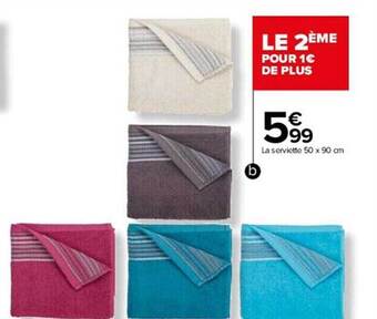 Carrefour Market La serviette 50 x 90 cm offre