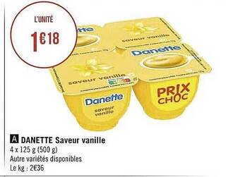 Casino Supermarchés Danette saveur vanille offre