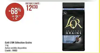 Casino Supermarchés Café l'or sélection grains offre