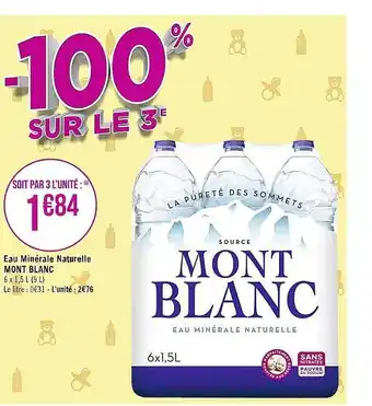Casino Supermarchés Eau minérale naturelle mont blanc offre