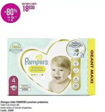 Casino Supermarchés Changes bébé pampers premium protection offre