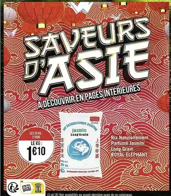 Casino Supermarchés Riz naturellement parfumé jasmin long grain royal éléphant offre