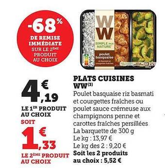 Hyper U Plats cuisinés ww offre