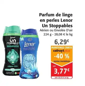Colruyt Parfum de linge en perles lenor un stoppables offre