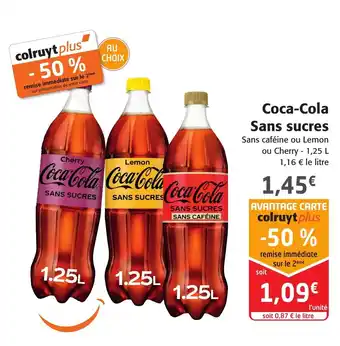Coca-cola sans sucres 1,25 L