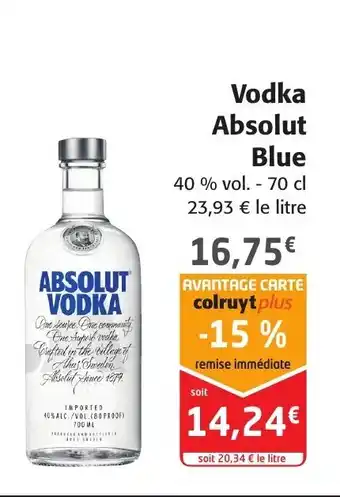 Colruyt Vodka absolut blue offre