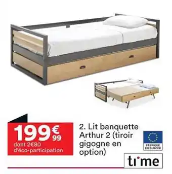 BUT Lit banquette arthur 2 (tiroir gigogne en option) ti'me offre