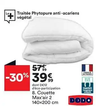 BUT Couette max'air 2 140 x 200 cm dodo offre
