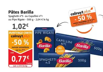 Colruyt Pâtes barilla offre