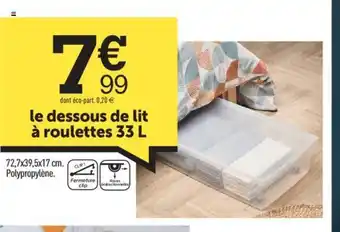 Centrakor Le Dessous de lit a Roulettes 33L offre