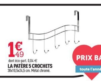 Centrakor La Patere 5 Crochets offre