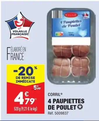 ALDI 4 Paupiettes de Poulet offre