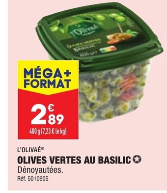 ALDI Olives Vertes Au Basilic offre