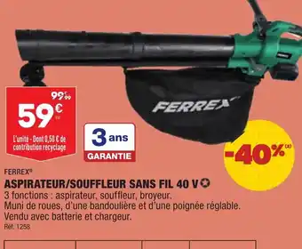 ALDI Aspirateur/Souffleur Sans Fil 40V offre