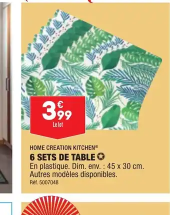 ALDI 6 Sets de Table offre
