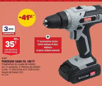 ALDI Perceuse Sans Fil 18V offre