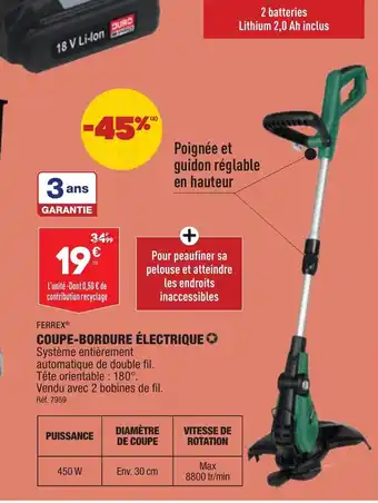 ALDI Coupe-Bordure electrique offre