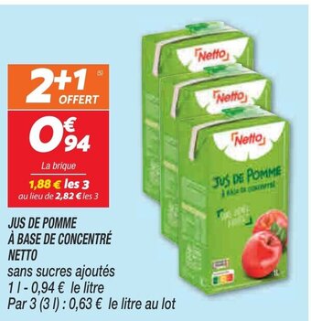 Netto Jus de Pomme à Base de Concentré Netto offre