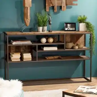 Console industrielle teck recyclé swing