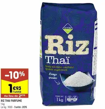 Leader Price Riz thai parfume offre