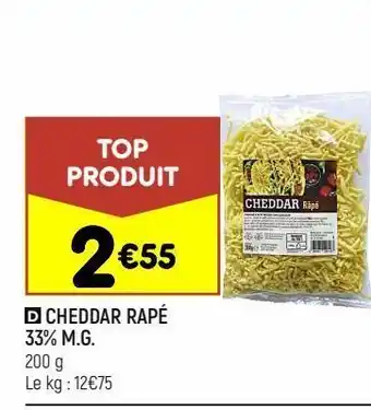 Leader Price Cheddar rapé 33% m.g. offre