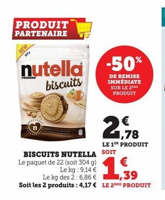 Hyper U Biscuits nutella offre
