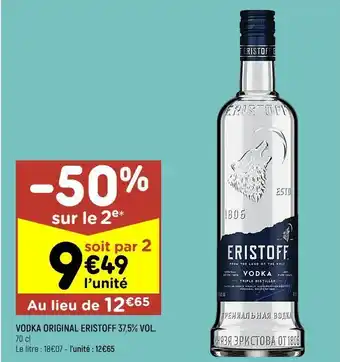 Leader Price Vodka original eristoff 37.5% vol offre