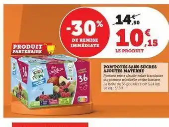 Hyper U Pom'potes sans sucres ajoutes materne offre