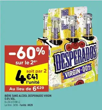 Leader Price Bière sans alcool desperados virgin 0.0% vol offre