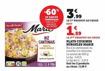 Hyper U Plats cuisines surgeles marie offre
