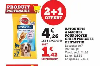 Batonnets a macher pour moyen chien pedigree dentastix