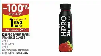 Leader Price Hipro saveur fraise framboise danone offre