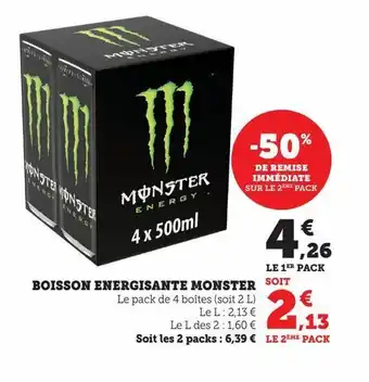 Hyper U Boisson energisante monster offre